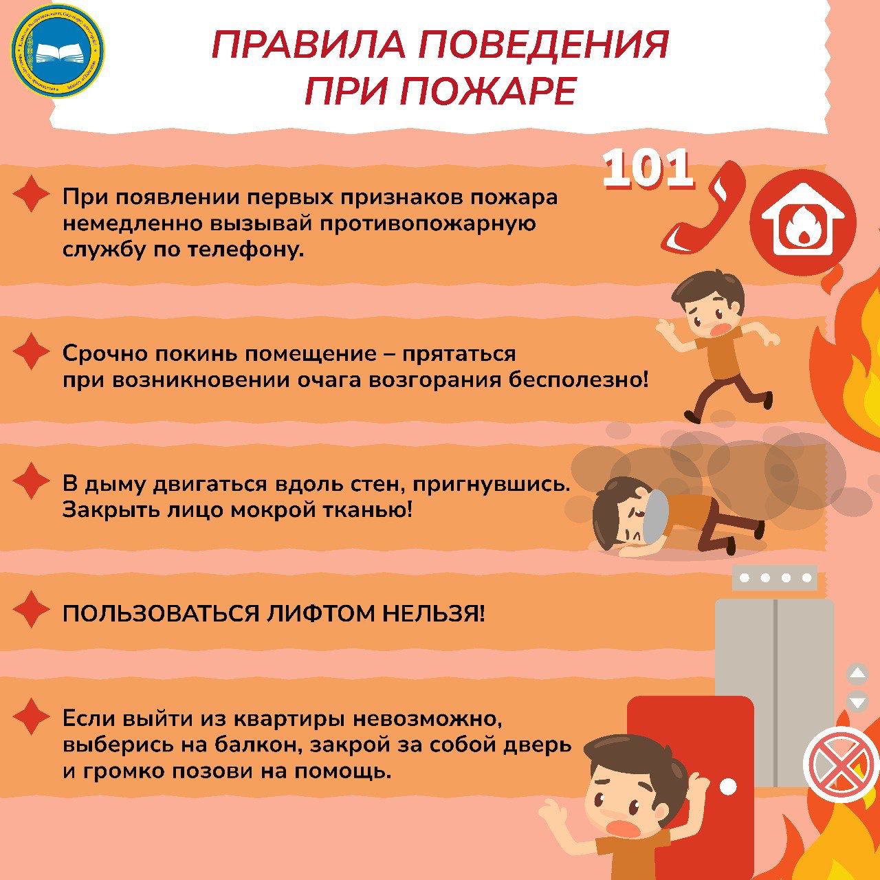 ПРАВИЛА ПОВЕДЕНИЯ ПРИ ПОЖАРЕ